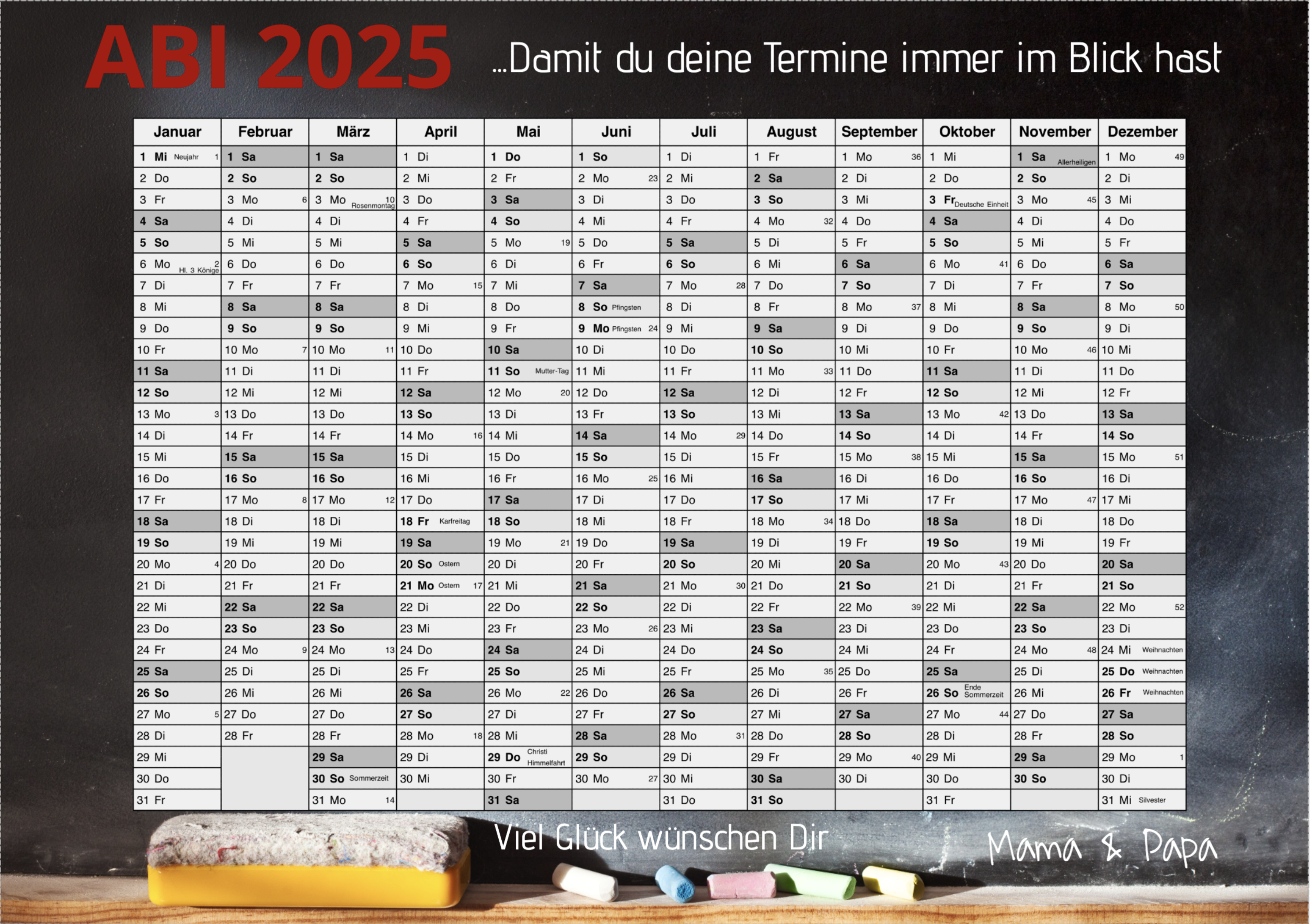 Abikalender selbst erstellen